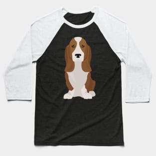 Basset Dog Sitting Baseball T-Shirt